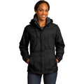 no-logo CLOSEOUT - Port Authority Ladies Brushstroke Print Insulated Jacket-Port Authority-Black-XS-Thread Logic