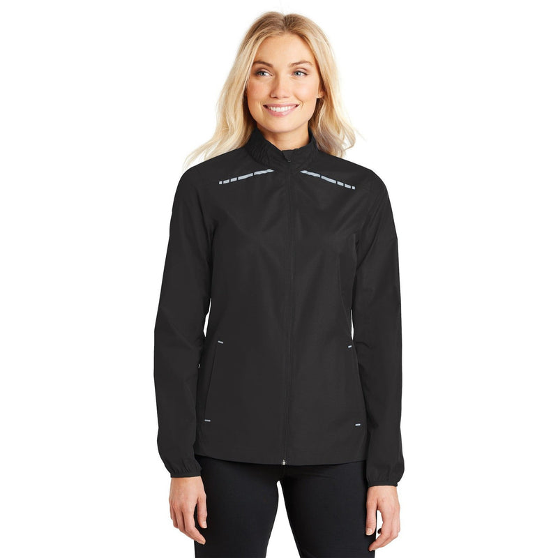 no-logo CLOSEOUT - Port Authority Ladies Zephyr Reflective Hit Full-Zip Jacket-Port Authority-Black-XL-Thread Logic