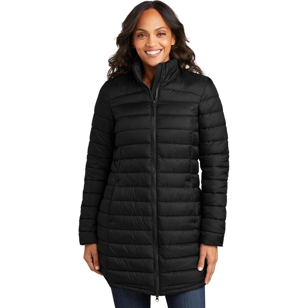 no-logo Port Authority Ladies Horizon Puffy Long Jacket-Port Authority-Thread Logic