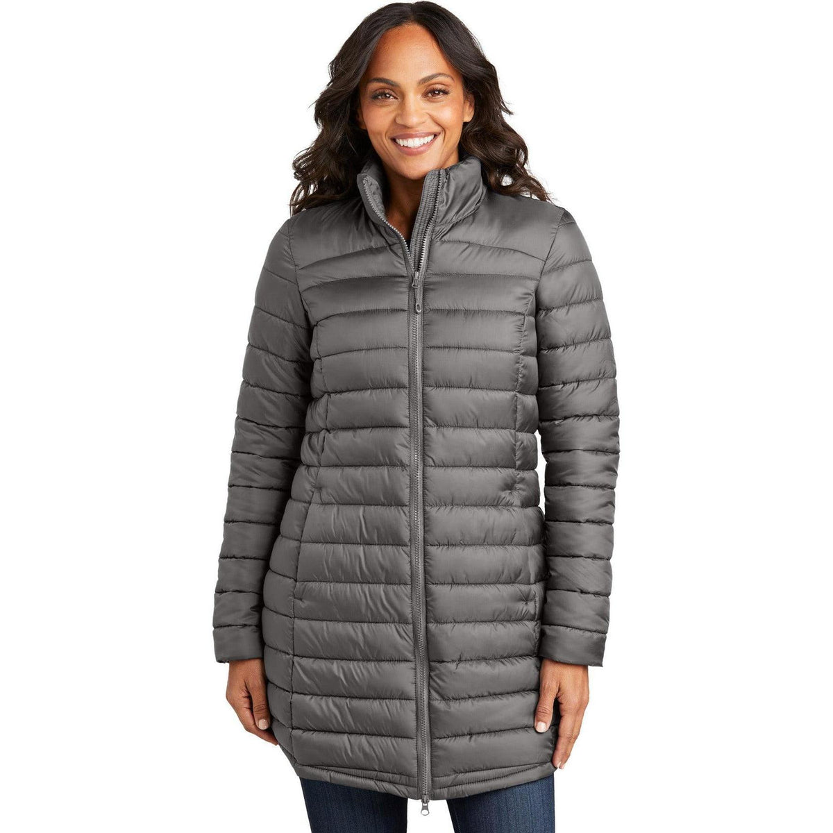no-logo Port Authority Ladies Horizon Puffy Long Jacket-Port Authority-Thread Logic
