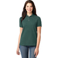 no-logo CLOSEOUT - Port Authority Ladies Heavyweight Cotton Pique Polo-Port Authority-Dark Green-S-Thread Logic