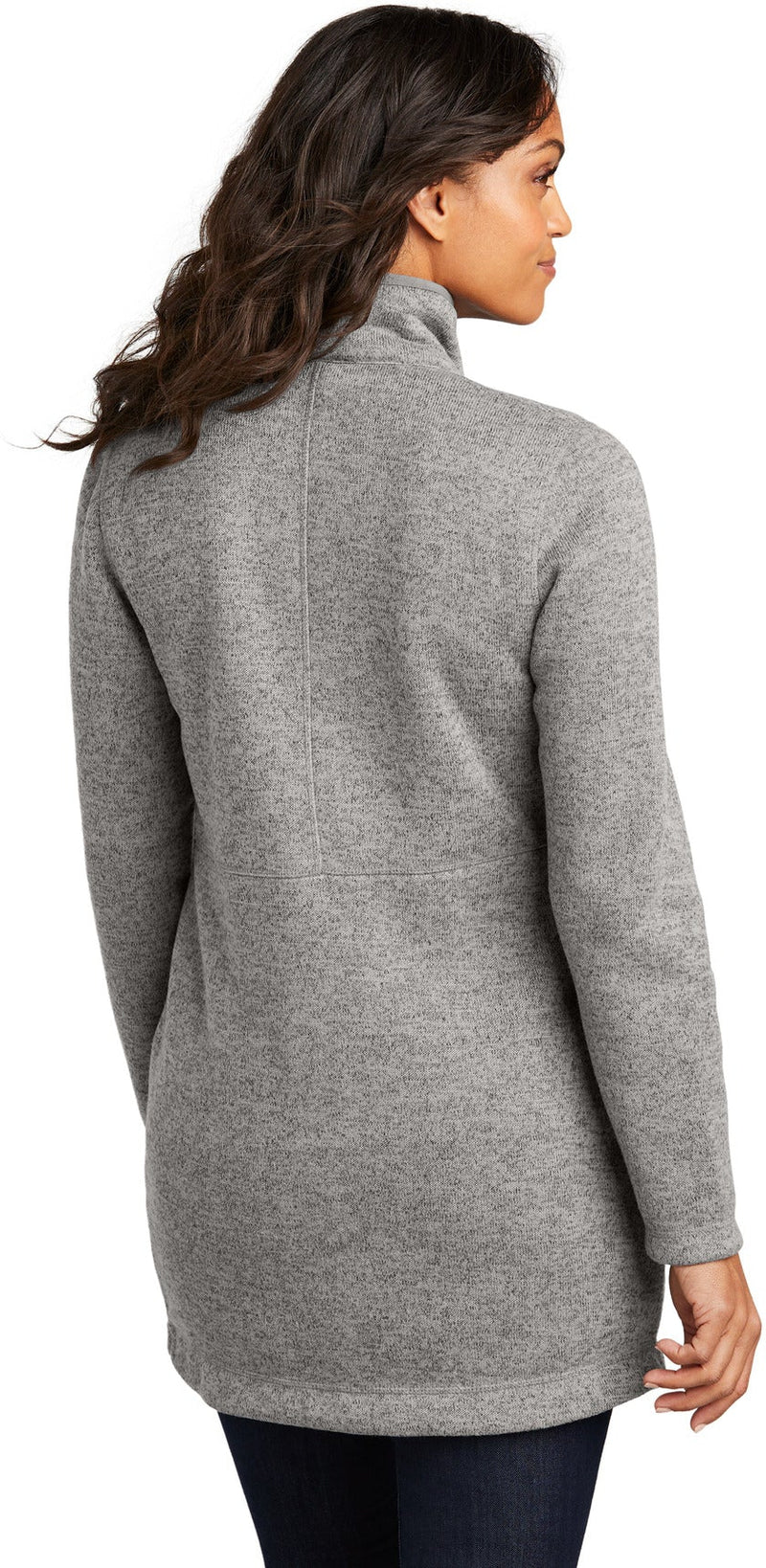no-logo Port Authority Ladies Arc Sweater Fleece Long Jacket-Port Authority-Thread Logic