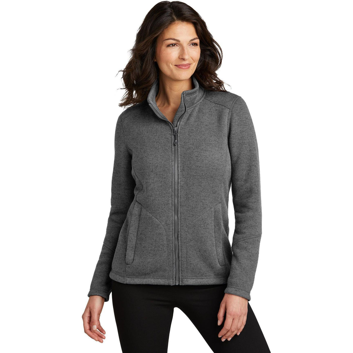 no-logo Port Authority Ladies Arc Sweater Fleece Jacket-Port Authority-Thread Logic