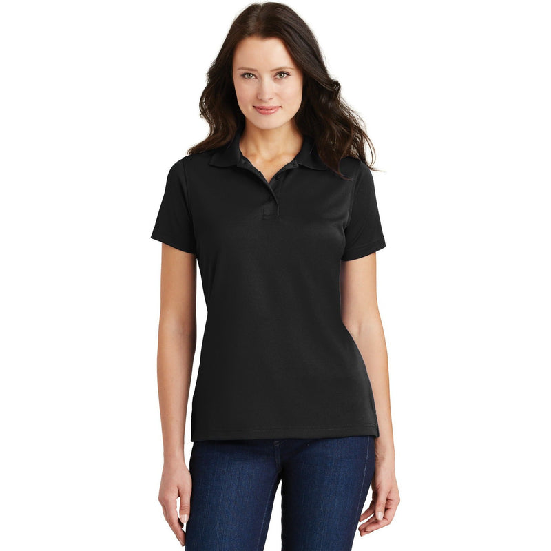 no-logo CLOSEOUT - Port Authority Ladies Poly-Charcoal Blend Pique Polo-Port Authority-Black-3XL-Thread Logic