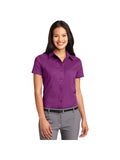 no-logo Port Authority Ladies Short Sleeve Easy Care Shirt-Port Authority-Deep Berry-XS-Thread Logic