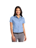 no-logo Port Authority Ladies Short Sleeve Easy Care Shirt-Port Authority-Light Blue/Light Stone-XS-Thread Logic