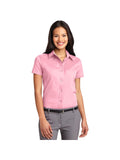 no-logo Port Authority Ladies Short Sleeve Easy Care Shirt-Port Authority-Light Pink-XS-Thread Logic