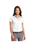 no-logo Port Authority Ladies Short Sleeve Easy Care Shirt-Port Authority-White/Light Stone-XS-Thread Logic