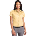 no-logo CLOSEOUT - Port Authority Ladies Short Sleeve Easy Care Shirt-Port Authority-Yellow-4XL-Thread Logic