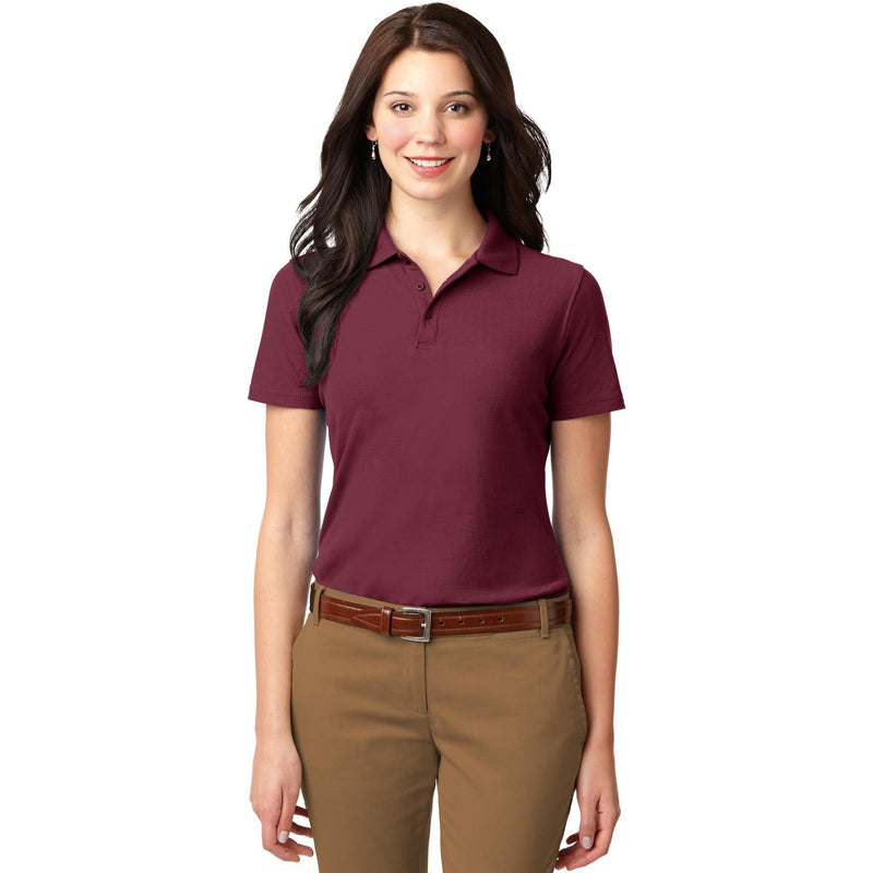 no-logo CLOSEOUT - Port Authority Ladies Stain-Resistant Polo-Port Authority-Burgundy-XS-Thread Logic