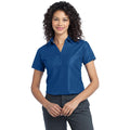 no-logo CLOSEOUT - Port Authority Ladies Vertical Pique Polo-Port Authority-Blue Jewel-XS-Thread Logic