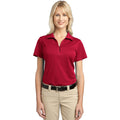 no-logo CLOSEOUT - Port Authority Ladies Tech Pique Polo-Port Authority-Rich Red-XS-Thread Logic