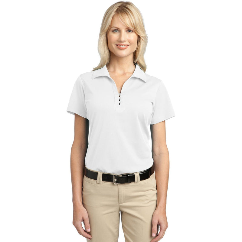 no-logo CLOSEOUT - Port Authority Ladies Tech Pique Polo-Port Authority-White-M-Thread Logic