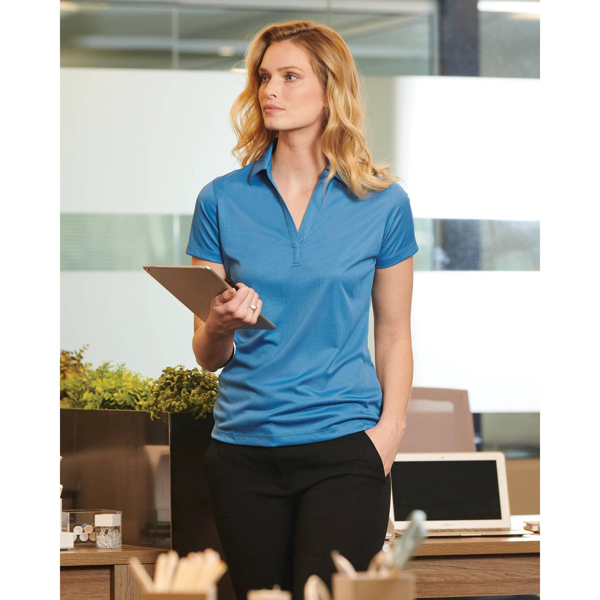 no-logo Port Authority Women's Fine Jacquard Polo-Regular-Port Authority-Thread Logic
