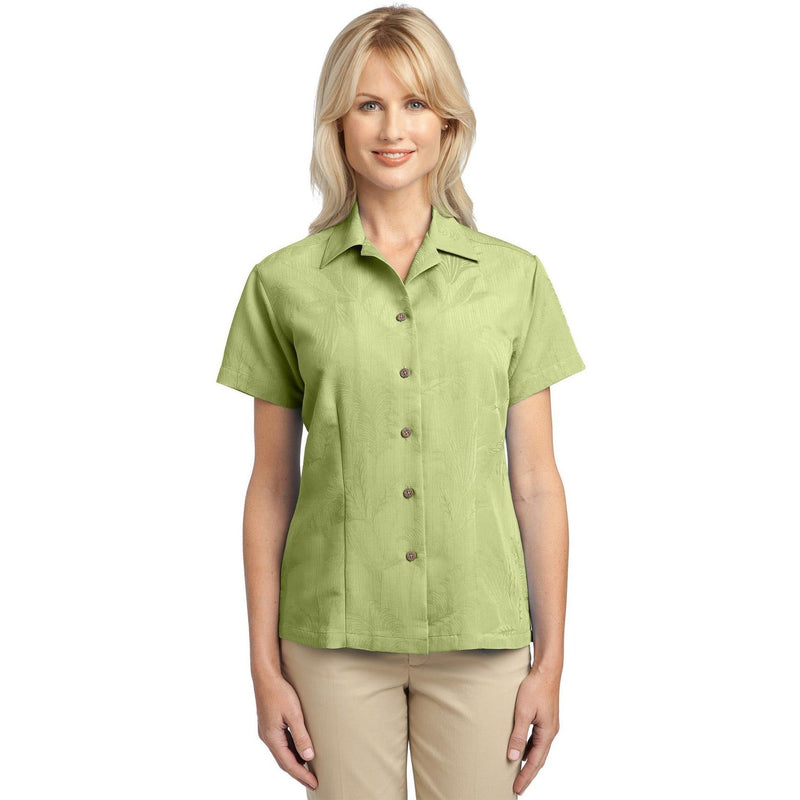 no-logo CLOSEOUT - Port Authority Ladies Patterned Easy Care Camp Shirt-Port Authority-Whisper Green-4XL-Thread Logic