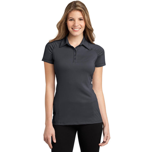 no-logo CLOSEOUT - Port Authority Ladies Fine Stripe Performance Polo-Port Authority-Graphite/Black-XXL-Thread Logic