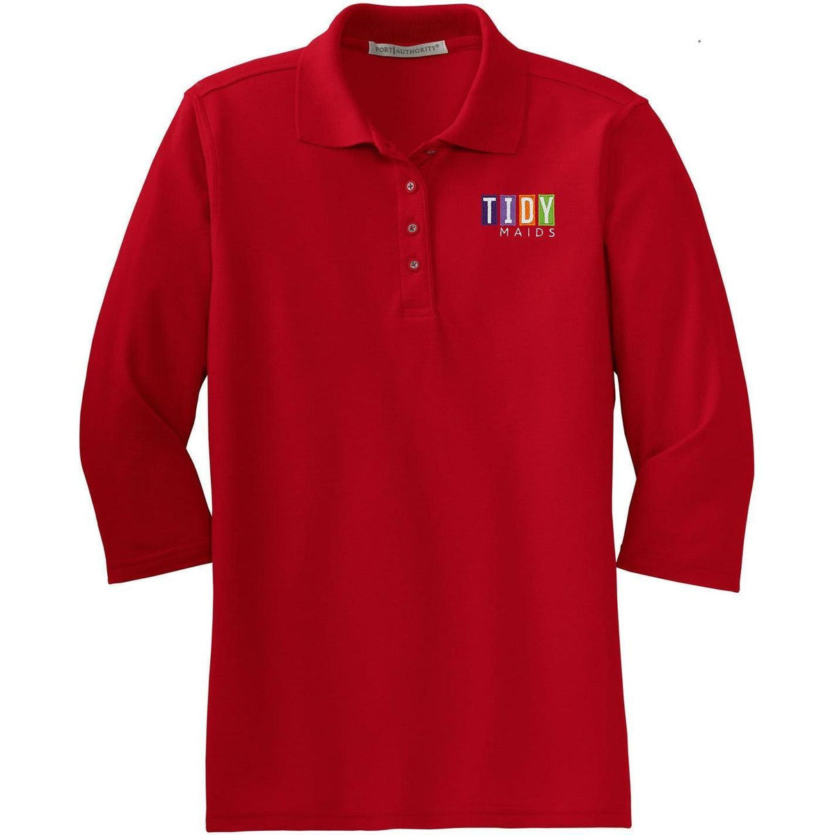 no-logo Port Authority Women's Silk Touch 3/4 Sleeve Polo-Polos-Port Authority-Thread Logic