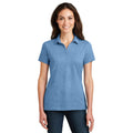 no-logo CLOSEOUT - Port Authority Ladies Meridian Cotton Blend Polo-Port Authority-Blue Skies-XS-Thread Logic