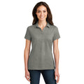 no-logo CLOSEOUT - Port Authority Ladies Meridian Cotton Blend Polo-Port Authority-Monument Grey-XS-Thread Logic