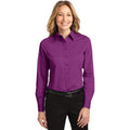 no-logo CLOSEOUT - Port Authority Ladies Long Sleeve Easy Care Shirt-Port Authority-Deep Berry-XS-Thread Logic