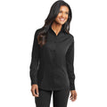 no-logo CLOSEOUT - Port Authority Ladies Tonal Pattern Easy Care Shirt-Port Authority-Dark Charcoal-4XL-Thread Logic