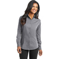 no-logo CLOSEOUT - Port Authority Ladies Tonal Pattern Easy Care Shirt-Port Authority-Grey-4XL-Thread Logic