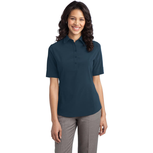 no-logo CLOSEOUT - Port Authority Ladies Ultra Stretch Polo-Port Authority-Regatta Blue-4XL-Thread Logic