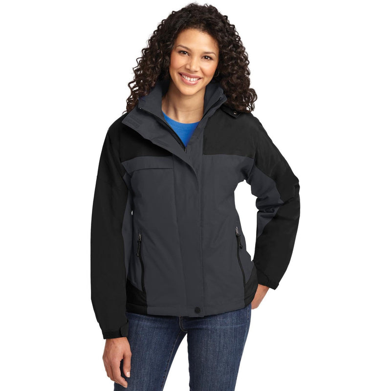 no-logo CLOSEOUT - Port Authority Ladies Nootka Jacket-Port Authority-Graphite/Black-S-Thread Logic