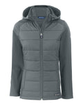 Cutter & Buck Evoke Hybrid Eco Softshell Recycled Full Zip Ladies Hooded Jacket