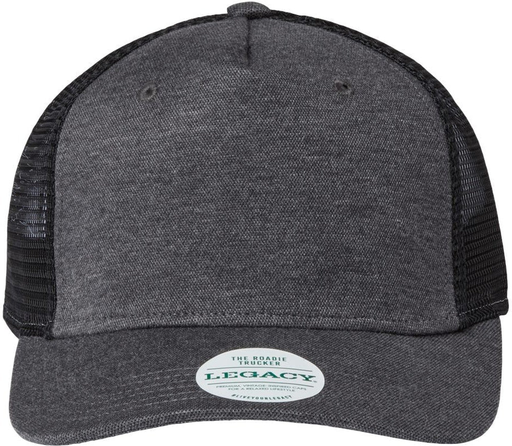 LEGACY Five-Panel Trucker Cap-Apparel-LEGACY-Black/ Black-Adjustable-Thread Logic 