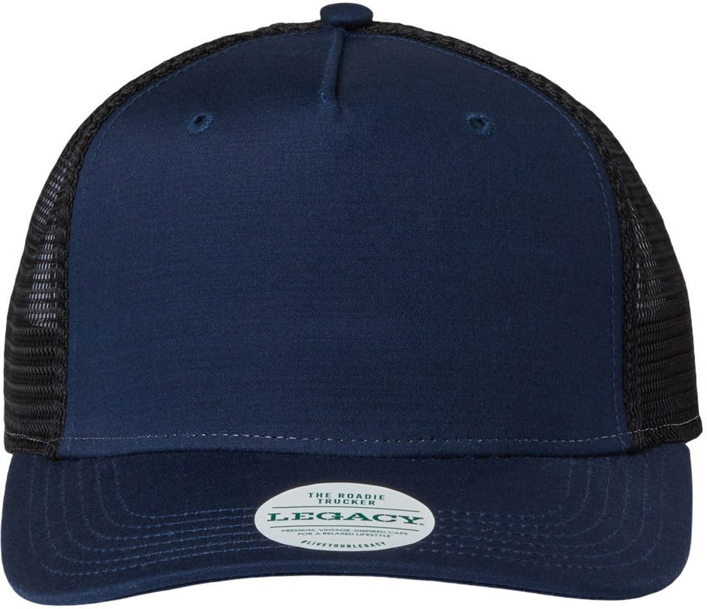 LEGACY Five-Panel Trucker Cap-Apparel-LEGACY-Navy Slub/ Black-Adjustable-Thread Logic 