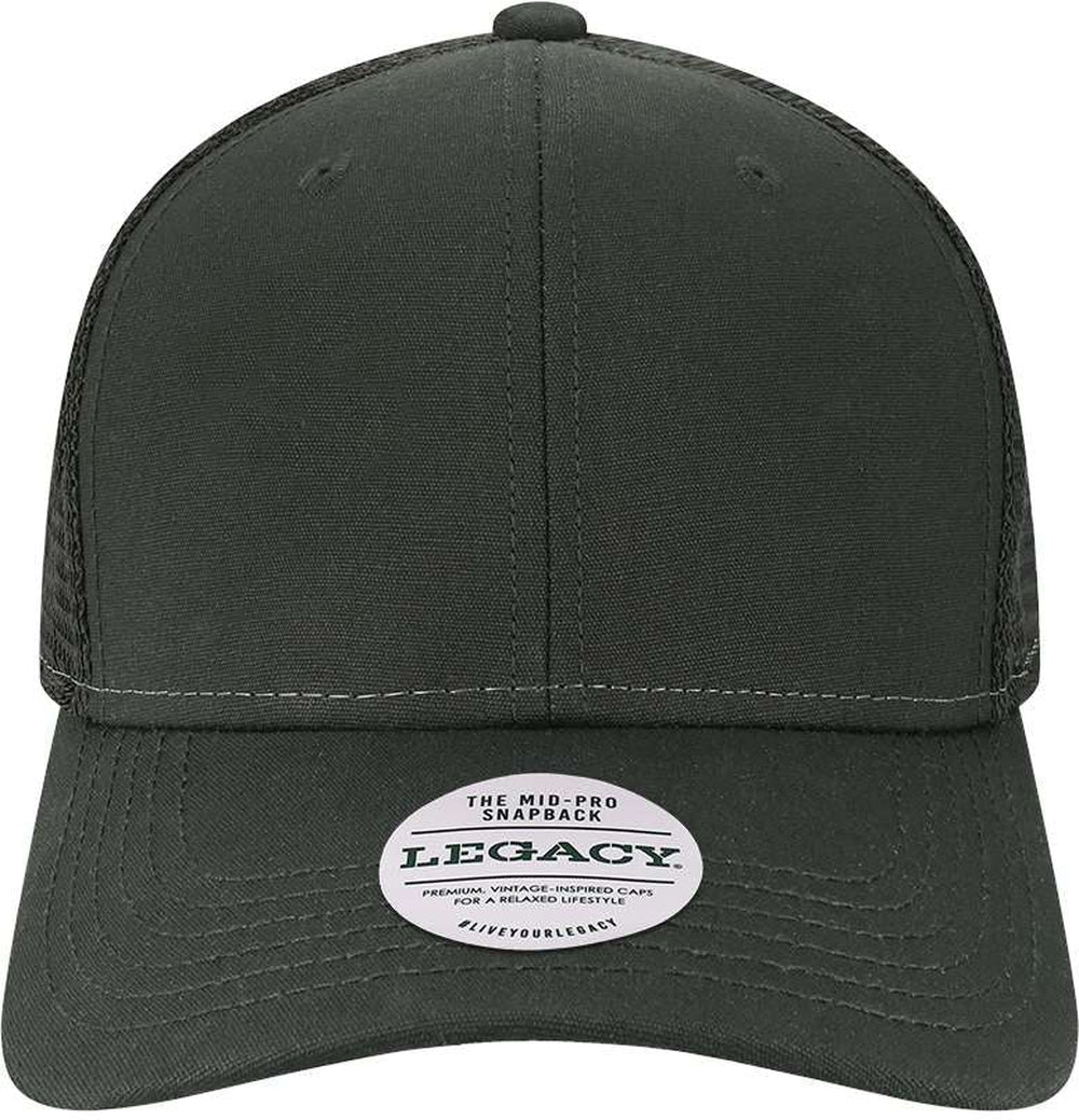 LEGACY Mid-Pro Snapback Trucker Cap-Apparel-LEGACY-Black/ Black-Adjustable-Thread Logic 