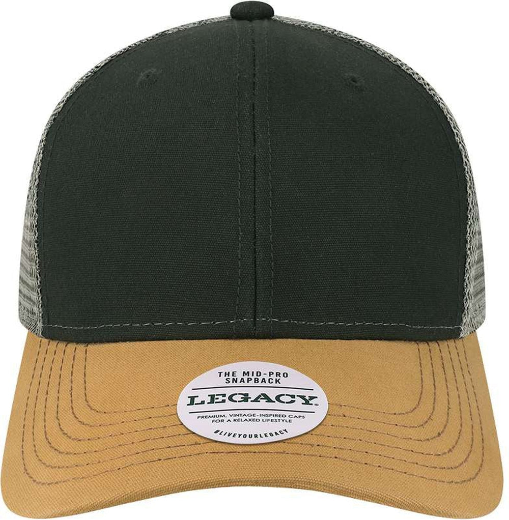 LEGACY Mid-Pro Snapback Trucker Cap-Apparel-LEGACY-Black/ Caramel/ Dark Grey-Adjustable-Thread Logic 