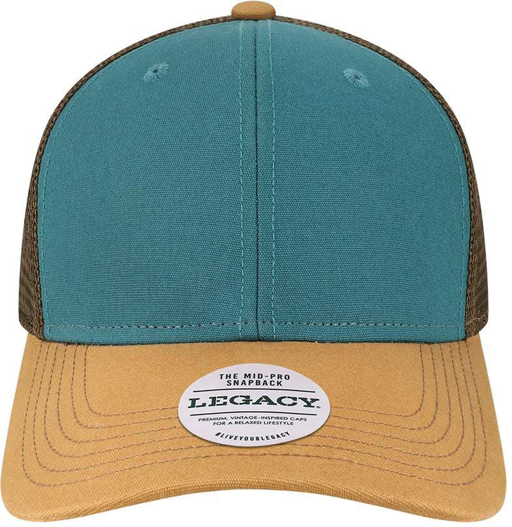 LEGACY Mid-Pro Snapback Trucker Cap-Apparel-LEGACY-Marine/ Camel/ Brown-Adjustable-Thread Logic 
