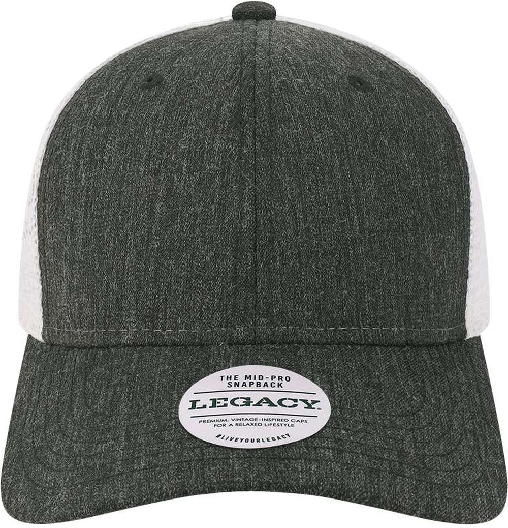 LEGACY Mid-Pro Snapback Trucker Cap-Apparel-LEGACY-Melange Black/ White-Adjustable-Thread Logic 
