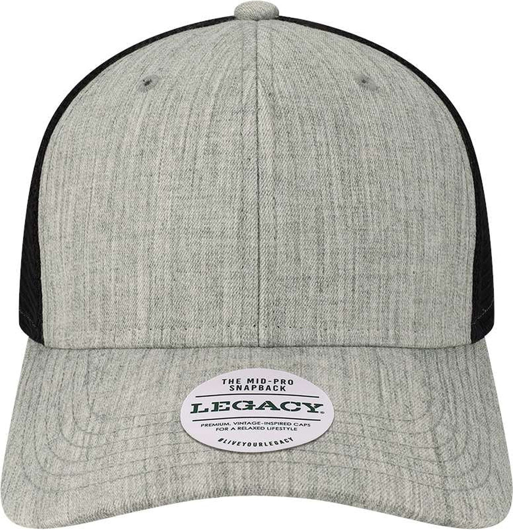 LEGACY Mid-Pro Snapback Trucker Cap-Apparel-LEGACY-Melange Grey/ Black-Adjustable-Thread Logic 