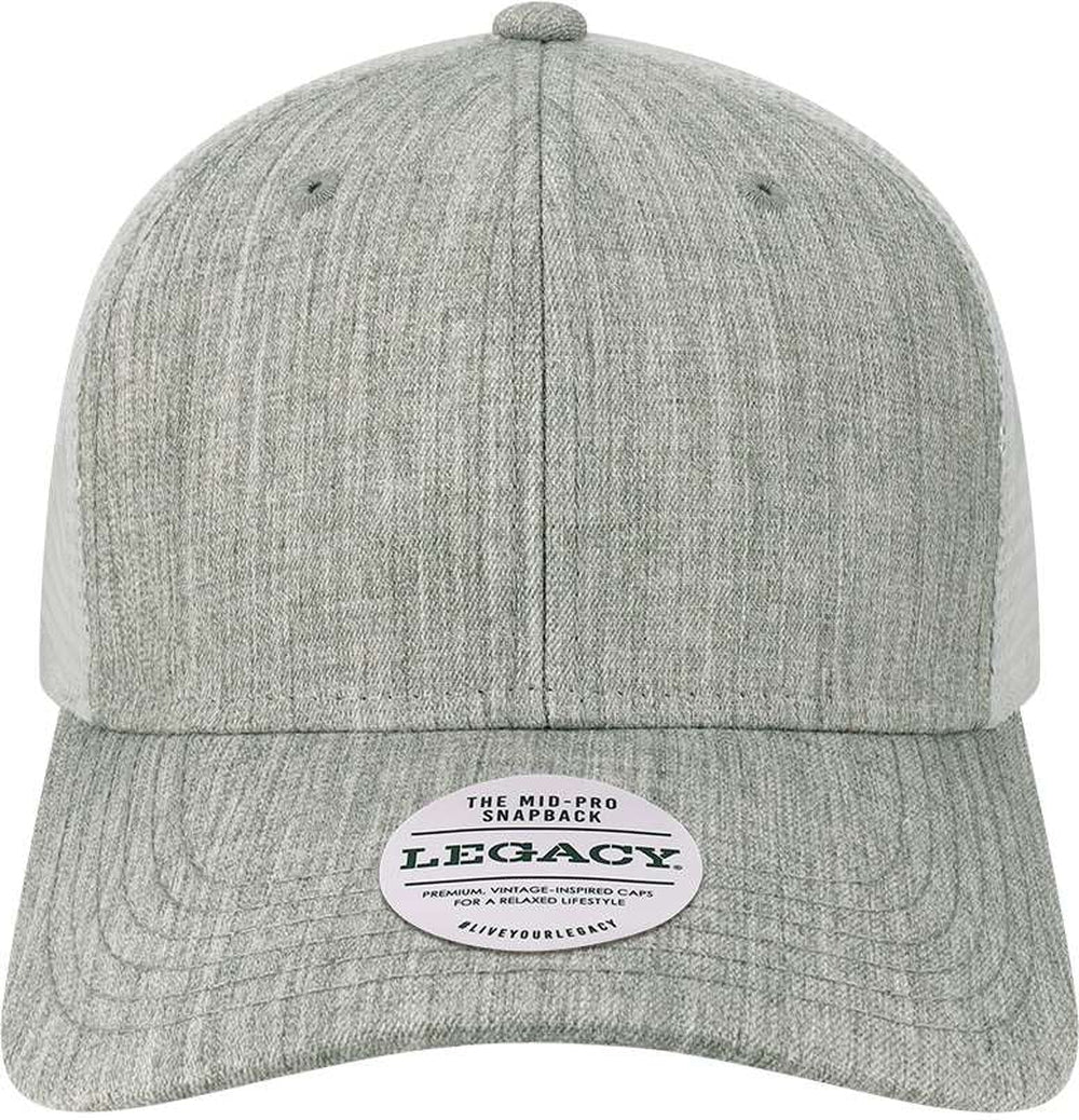 LEGACY Mid-Pro Snapback Trucker Cap-Apparel-LEGACY-Melange Grey/ White-Adjustable-Thread Logic 