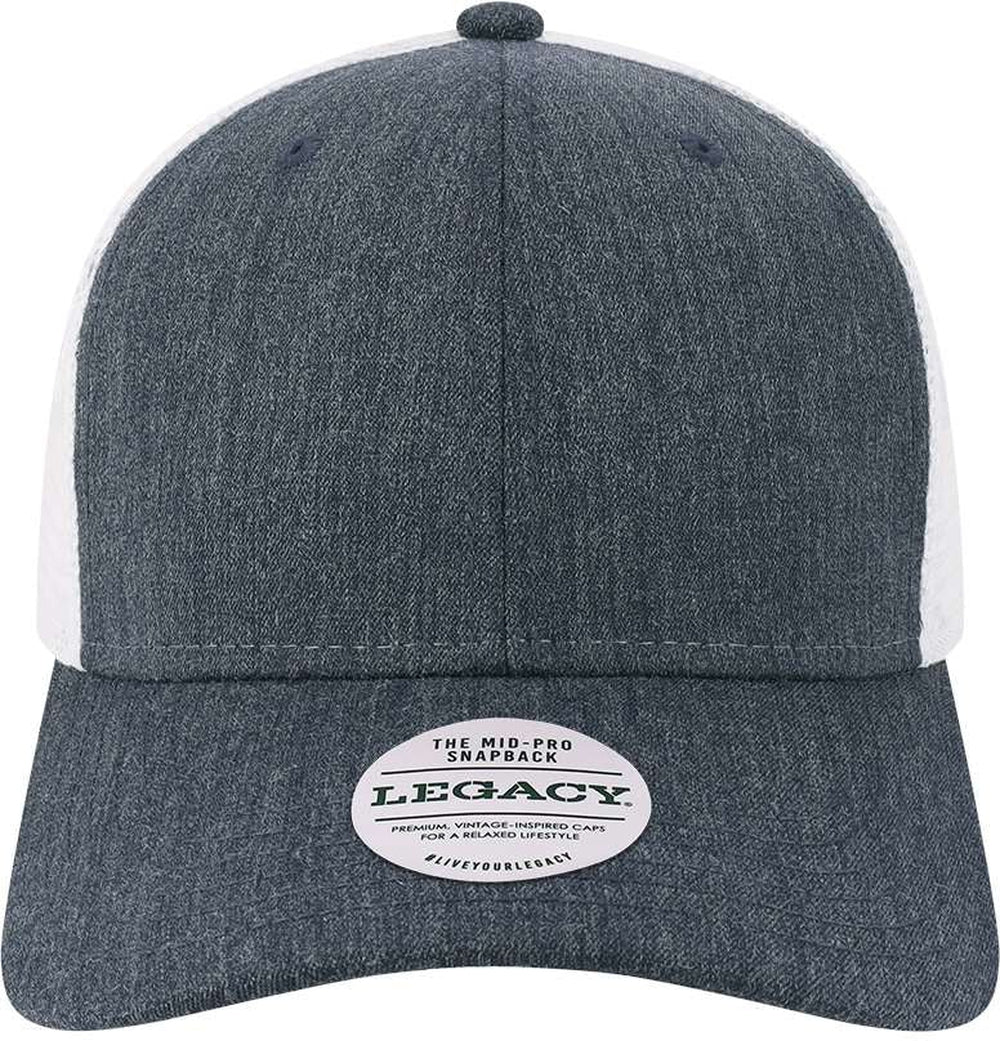 LEGACY Mid-Pro Snapback Trucker Cap-Apparel-LEGACY-Melange Navy/ White-Adjustable-Thread Logic 