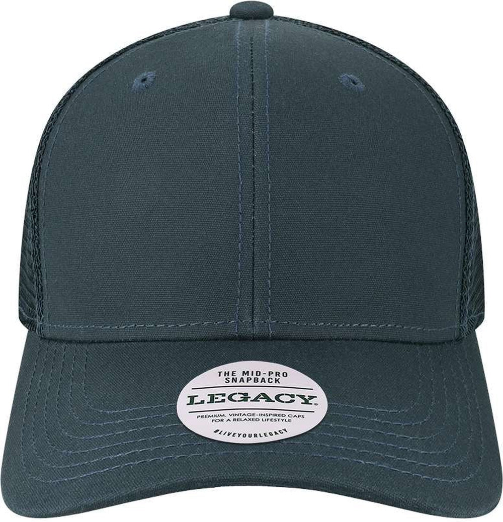 LEGACY Mid-Pro Snapback Trucker Cap-Apparel-LEGACY-Navy/ Navy-Adjustable-Thread Logic 