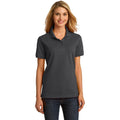 no-logo CLOSEOUT - Port & Company Ladies Ring Spun Pique Polo-Port & Company-Charcoal-S-Thread Logic