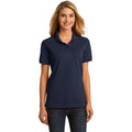 no-logo CLOSEOUT - Port & Company Ladies Ring Spun Pique Polo-Port & Company-Deep Navy-3XL-Thread Logic