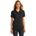 no-logo CLOSEOUT - Port & Company Ladies Ring Spun Pique Polo-Port & Company-Jet Black-XXL-Thread Logic