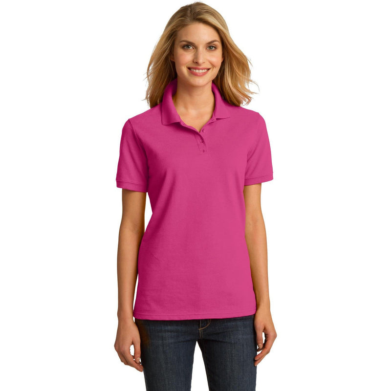 no-logo CLOSEOUT - Port & Company Ladies Ring Spun Pique Polo-Port & Company-Sangria-XS-Thread Logic