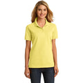 no-logo CLOSEOUT - Port & Company Ladies Ring Spun Pique Polo-Port & Company-Yellow-M-Thread Logic