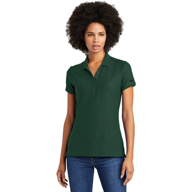 no-logo CLOSEOUT - New Era Ladies Venue Home Plate Polo-New Era-Dark Green-XS-Thread Logic