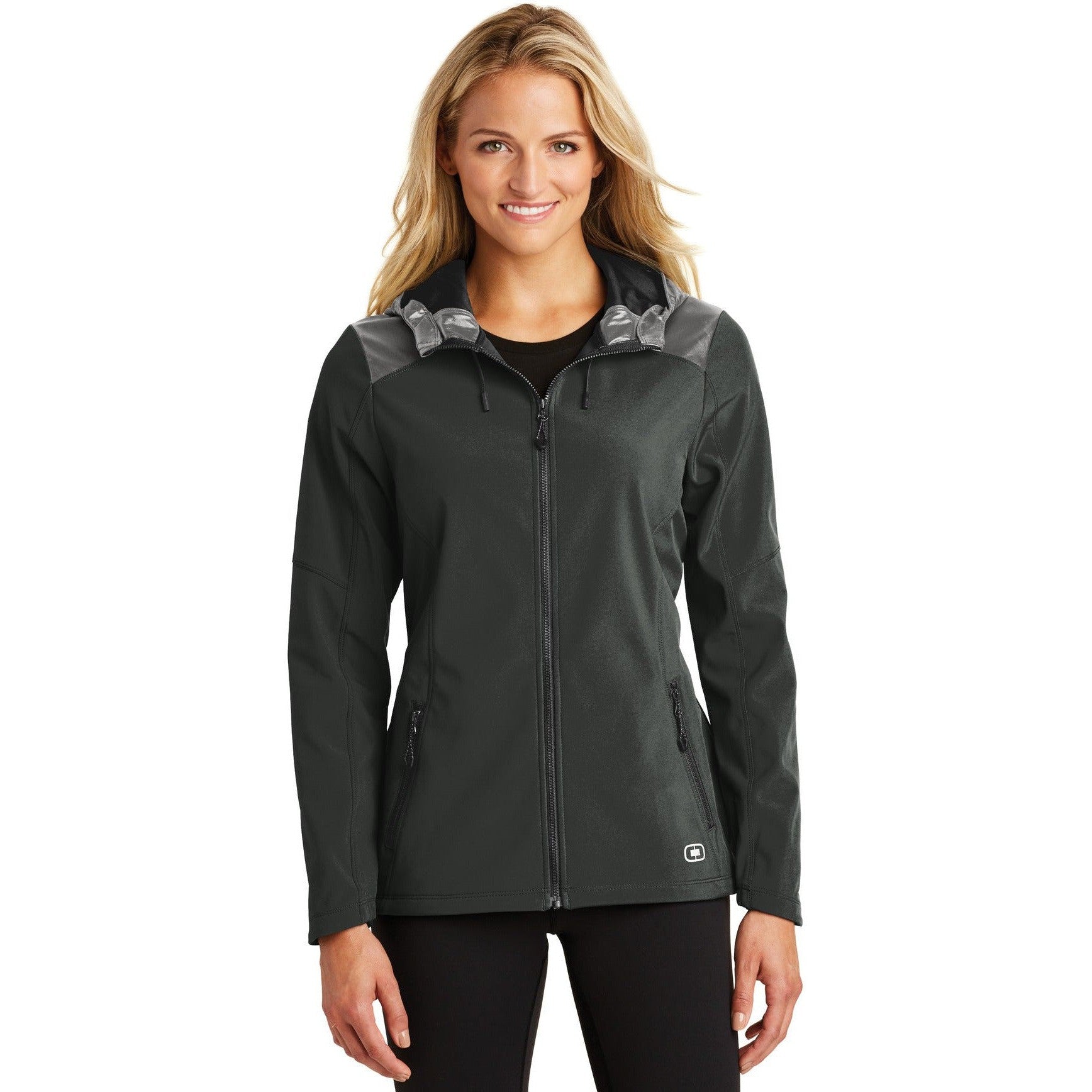no-logo CLOSEOUT - OGIO Ladies Liquid Jacket-OGIO-Blacktop-L-Thread Logic