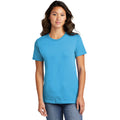 no-logo CLOSEOUT - Port & Company Ladies Ring Spun Cotton Tee-Port & Company-Aquatic Blue-XS-Thread Logic