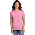 no-logo CLOSEOUT - Port & Company Ladies Ring Spun Cotton Tee-Port & Company-Candy Pink-XS-Thread Logic