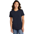 no-logo CLOSEOUT - Port & Company Ladies Ring Spun Cotton Tee-Port & Company-Navy-XS-Thread Logic