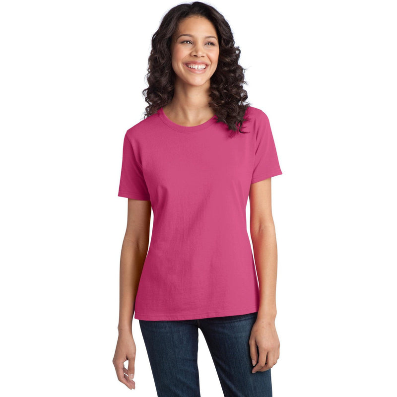 no-logo CLOSEOUT - Port & Company Ladies Ring Spun Cotton Tee-Port & Company-Sangria-XS-Thread Logic